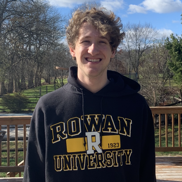 Nick smiling and wearing a Rowan sweatshirt.