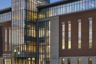 Exterior mockup of Business Hall.