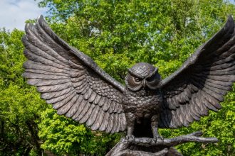 The Rowan Prof Statue.