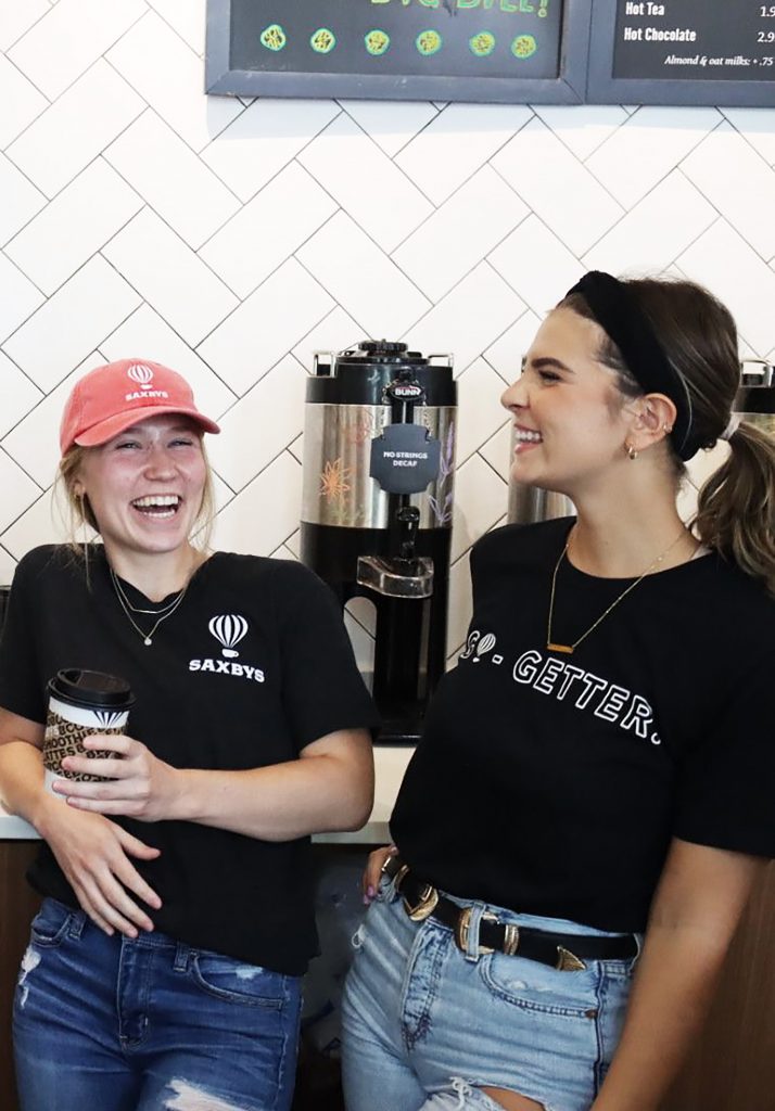Melody Wozunk, Student CEO at Saxbys Rowan University (right) with Rachel Lefurge, Student CEO at Saxbys Penn State (left.)