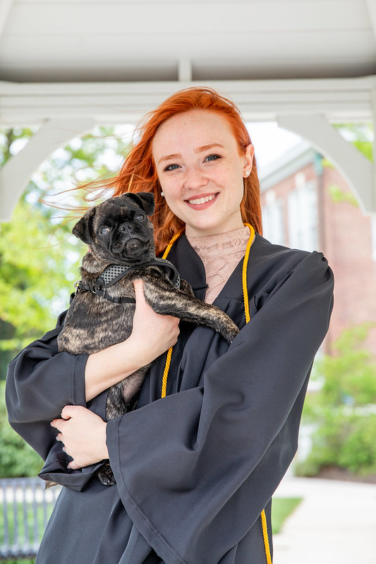 Katelyn Rapp's graduation photos with her dog.