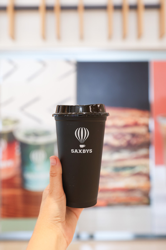 Saxbys cup inside Business Hall.