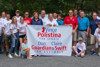 Stephen with candidates and volunteers from the campaign.
