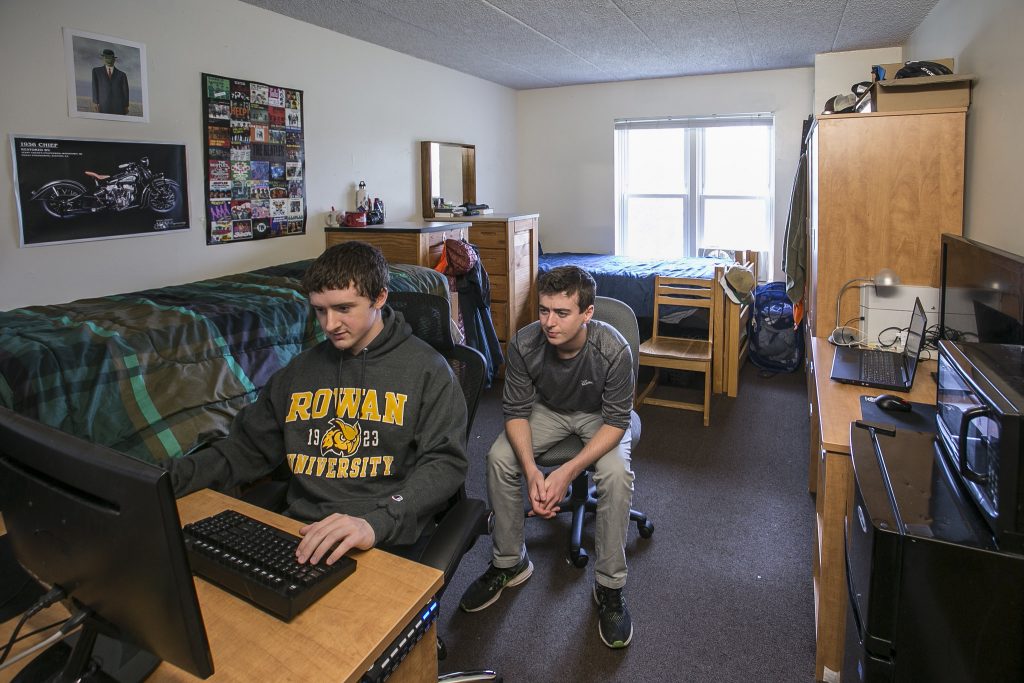 Students inside their residence hall.