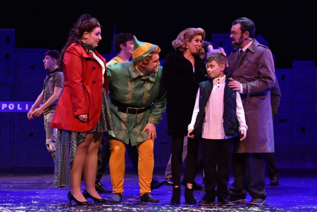Nick as Buddy the Elf in a performance of Elf the Musical.