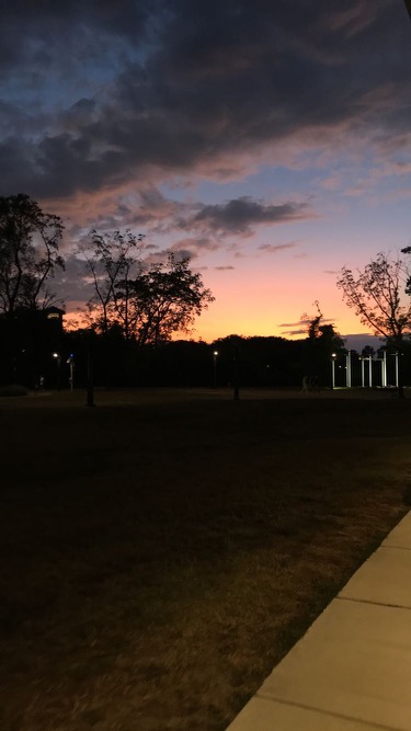 Zalak's #PROFspective of campus at night. A sunset on Rowan's campus.