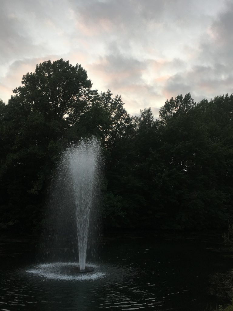 A fountain on Rowan's campus.