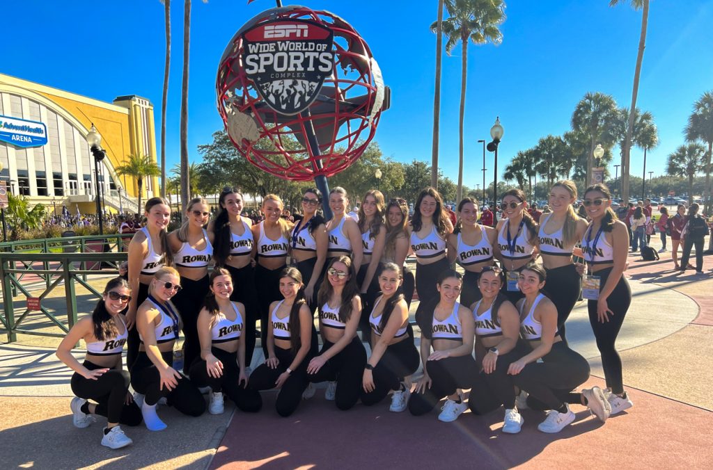 Rowan Dance Team outside at the Florida competition. 