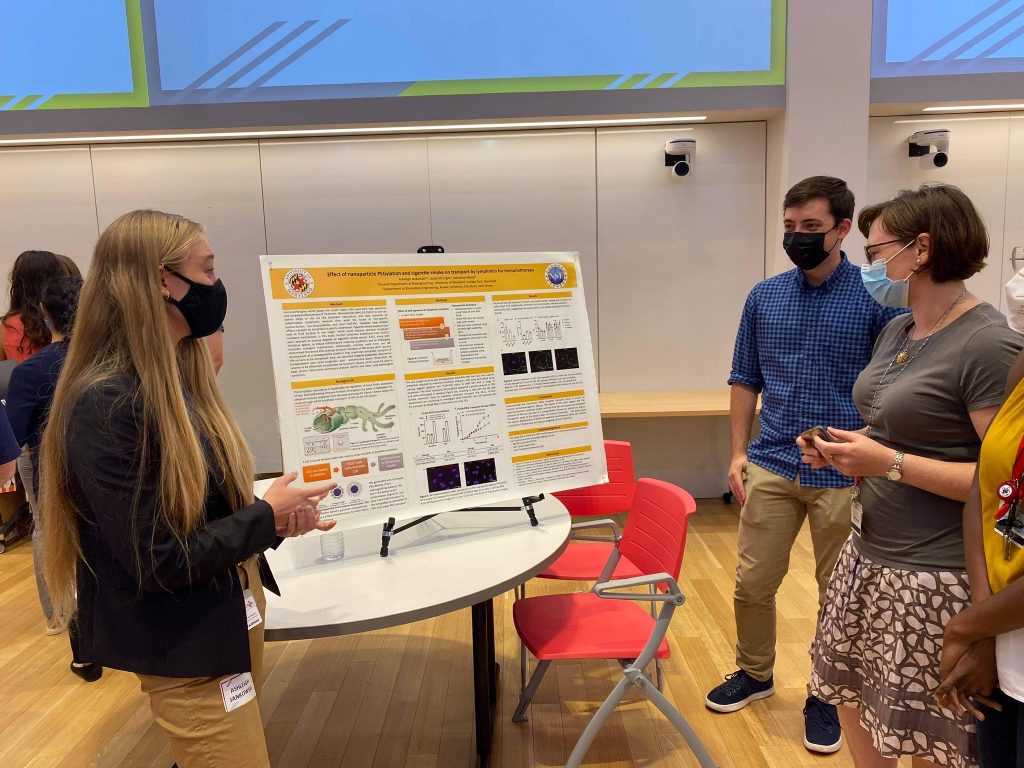 Ashleigh presenting her research at the University of Maryland 2021 REU Poster Symposium.