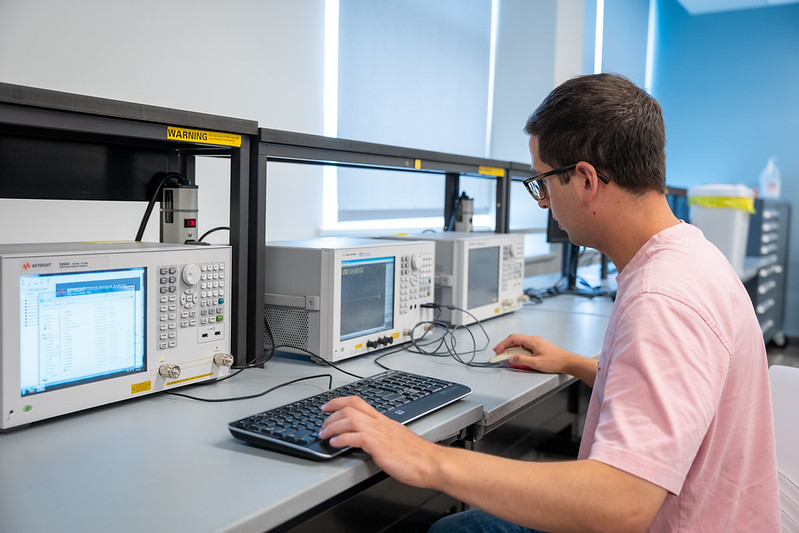 Jack Campanella works on a project in an engineering research lab.