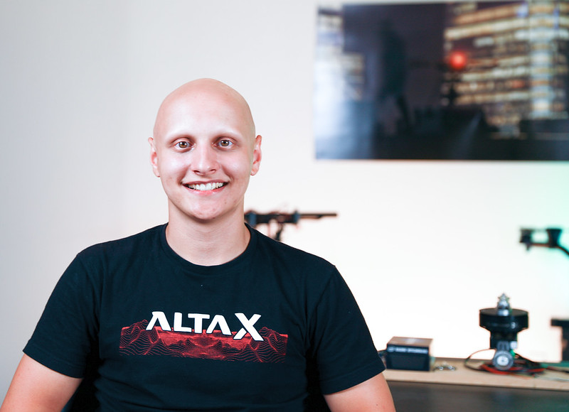 Joseph Albanese wears an Alta X t-shirt. 