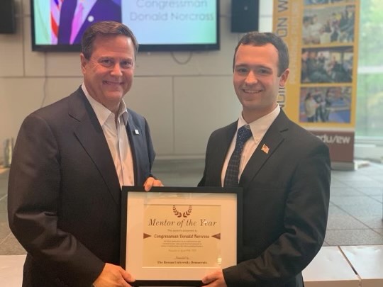 Conor with Congressman Norcross after he presented the Congressman with "Mentor of the Year".
