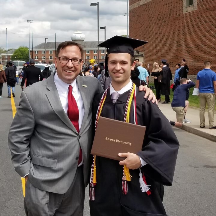 Connor on commencement day with RIPPAC director, Ben Dworkin. 
