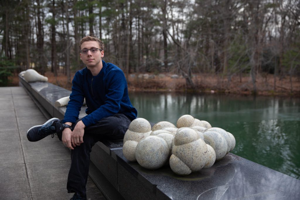 Dylan Snyder posing outside of the Engineering Hall