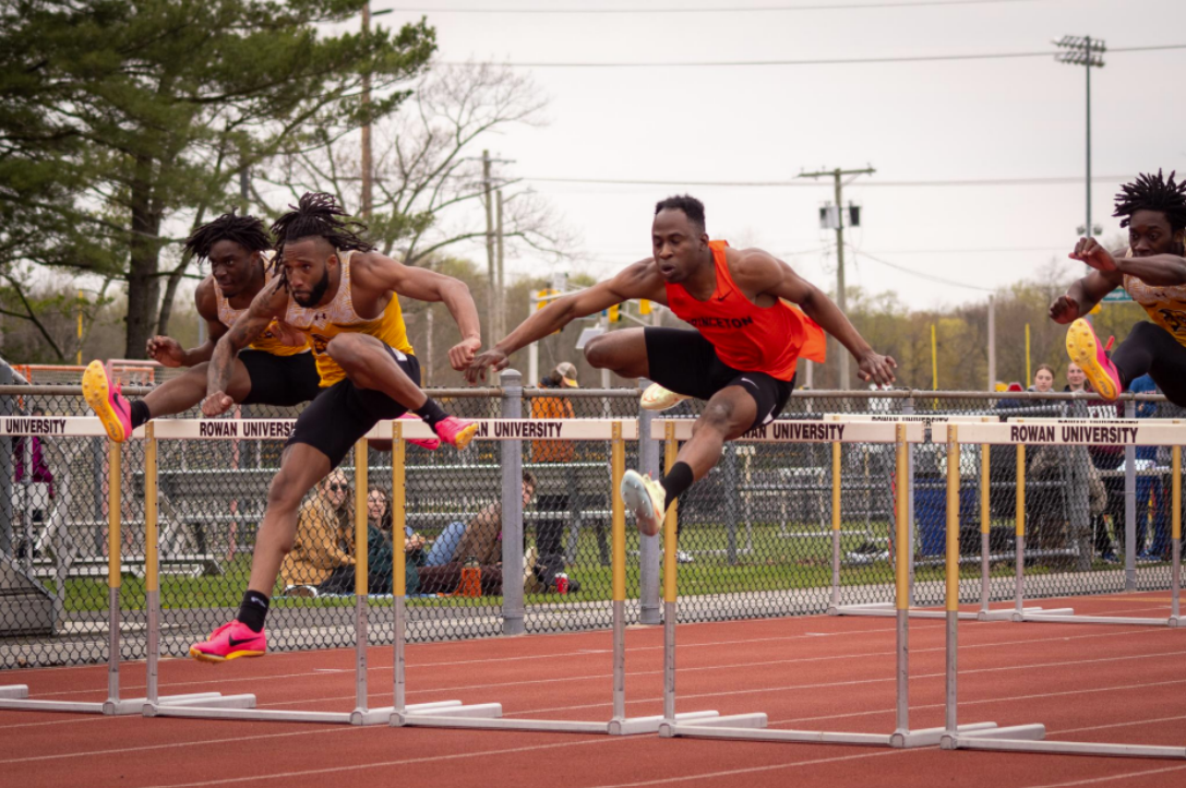 Image of Marquise Young running the 110 hurdles.