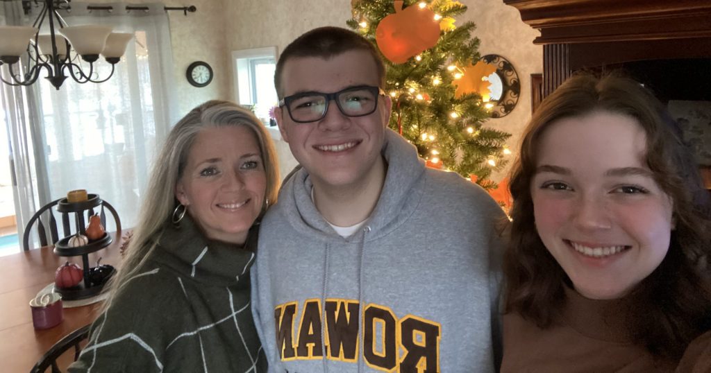 Kim, her son Connor, and her daughter Chloe.