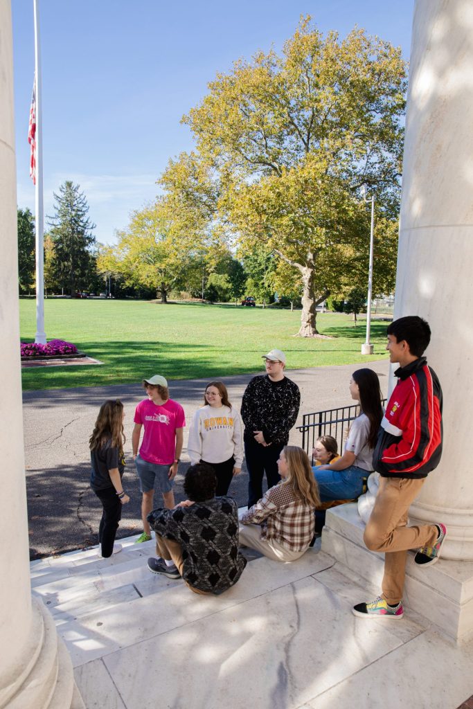 Today photo showing students on the Bunce steps. 